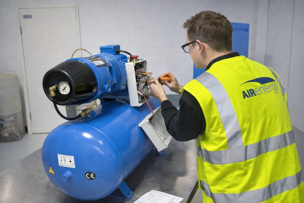 Engineer-repairing-compressor